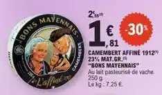 E.Leclerc Bons mayennais - camembert affiné offre