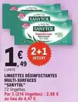 E.Leclerc Sanytol - lingettes désinfectantes multi-surfaces offre