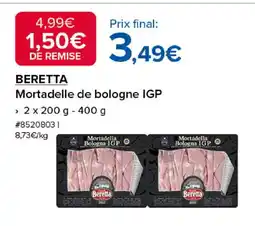 Costco BERETTA Mortadelle de bologne IGP offre