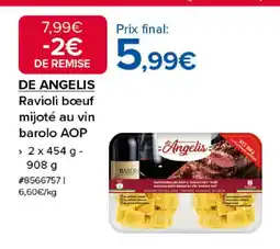 Costco DE ANGELIS Ravioli boeuf mijoté au vin barolo AOP offre