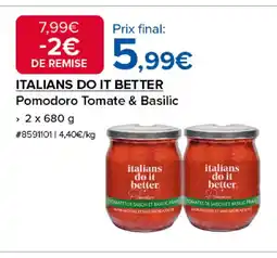 Costco ITALIANS DO IT BETTER Pomodoro Tomate & Basilic offre