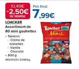 Costco LOACKER Assortiment de 80 mini gaufrettes offre