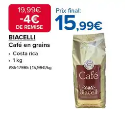 Costco BIACELLI Café en grains offre