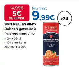 Costco SAN PELLEGRINO Boisson gazeuse à l'orange sanguine offre