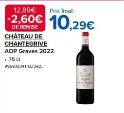 Costco CHÂTEAU DE CHANTEGRIVE AOP Graves 2022 offre