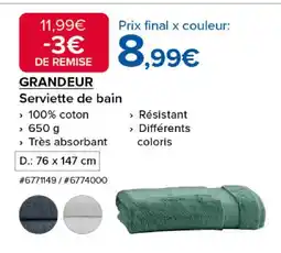 Costco GRANDEUR Serviette de bain offre