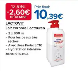Costco LACTOVIT Lait corporel lactourea offre