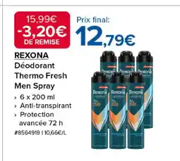 Costco REXONA Déodorant Thermo Fresh Men Spray offre