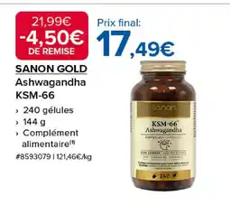 Costco SANON GOLD Ashwagandha KSM-66 offre