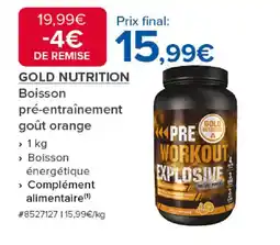 Costco GOLD NUTRITION Boisson pré-entraînement goût orange offre
