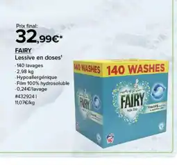 Costco FAIRY Lessive en doses offre
