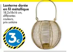 TEDi Lanterne dorée en fil métallique offre