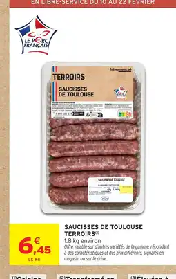 Intermarché Express Saucisses de toulouse terroirs offre
