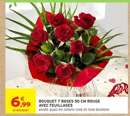 Intermarché Express Bouquet 7 roses rouge avec feuillages offre