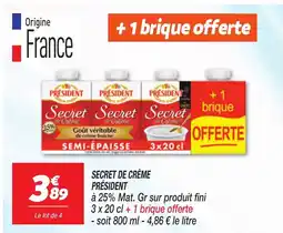 Netto PRÉSIDENT Secret de crème offre