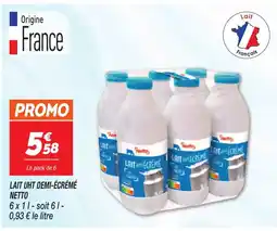 Netto NETTO Lait uht demi-écrémé offre