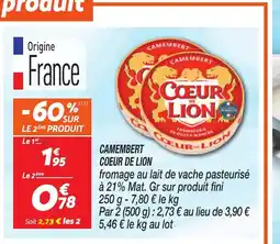 Netto COEUR DE LION Camembert offre