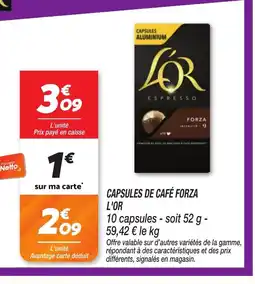 Netto L'OR Capsules de café forza offre