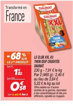 Netto DAUNAT Le club xxl x3 thon oeuf crudités offre