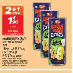 Netto MONSTER Munch crazy goût crème oignon offre