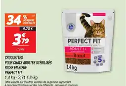 Netto PERFECT FIT Croquettes pour chats adultes stérilisés riche en bœuf offre