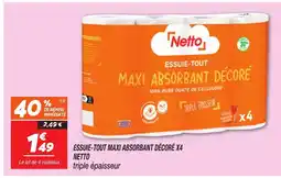 Netto NETTO Essuie-tout maxi absorbant décoré x4 offre