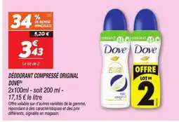 Netto DOVE Déodorant compressé original offre