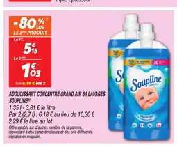 Netto SOUPLINE Adoucissant concentré grand air 64 lavages offre