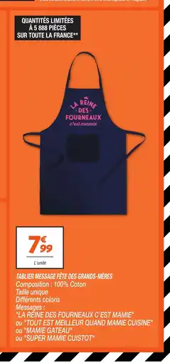 Netto Tablier message fête des grands-mères offre
