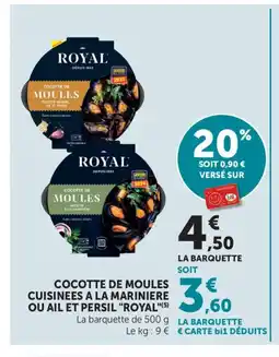 Maximarché ROYAL Cocotte de moules cuisinees a la mariniere ou ail et persil offre