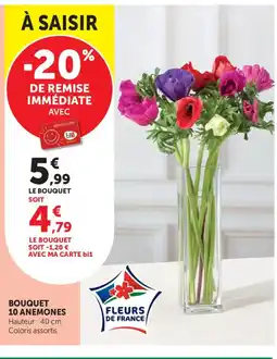 Maximarché Bouquet 10 anemones offre