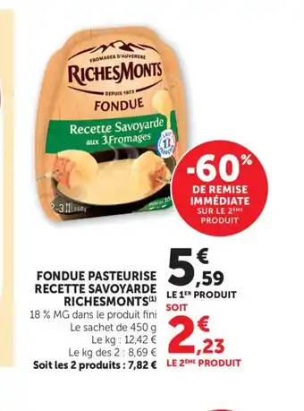 RICHESMONTS Fondue pasteurise recette savoyarde