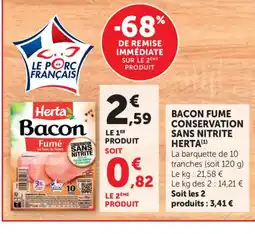 Maximarché HERTA Bacon fume conservation sans nitrite offre