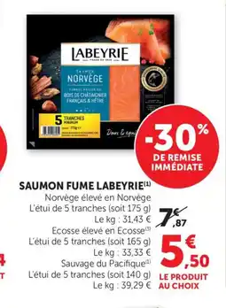 Maximarché LABEYRIE Saumon fume offre