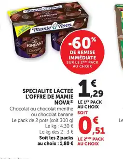 Maximarché MAMIE NOVA Specialite lactee l'offre offre