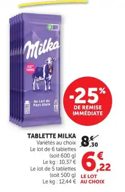 Maximarché MILKA Tablette offre
