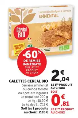Maximarché CEREAL BIO Galettes offre
