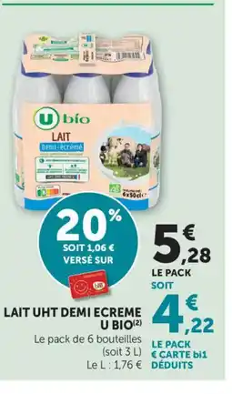 Maximarché Lait uht demi ecreme u bio offre