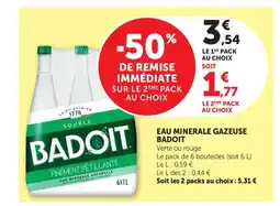 Maximarché BADOIT Eau minerale gazeuse offre
