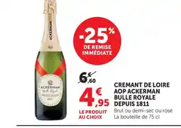 Maximarché Cremant de loire aop ackerman bulle royale depuis 1811 offre