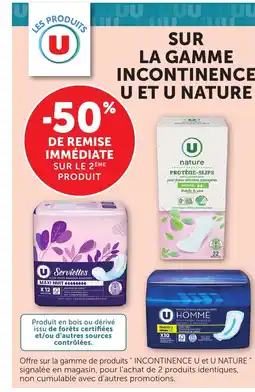 Bi1 Sur la gamme incontinence u et u nature offre