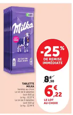 Bi1 MILKA Tablette offre
