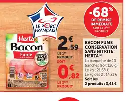 Bi1 HERTA Bacon fume conservation sans nitrite offre