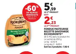 Bi1 RICHESMONTS Fondue pasteurise recette savoyarde offre