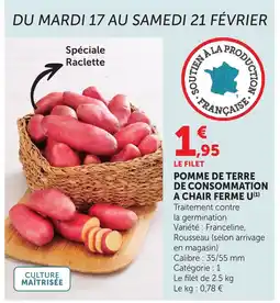 Bi1 U Pomme de terre de consommation a chair ferme offre