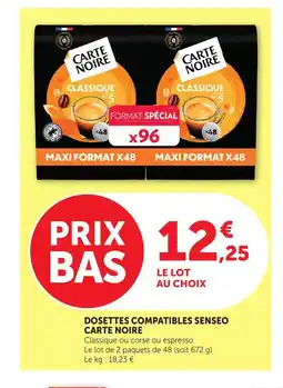 Bi1 CARTE NOIRE Dosettes compatibles senseo offre