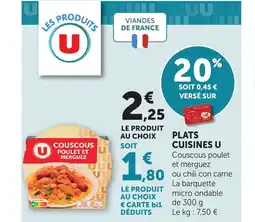 Bi1 U Plats cuisines offre