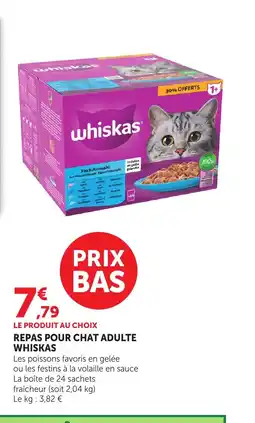 Bi1 WHISKAS Repas pour chat adulte offre