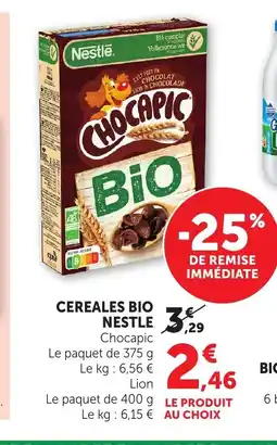 Bi1 CHOCAPIC Cereales bio nestle offre