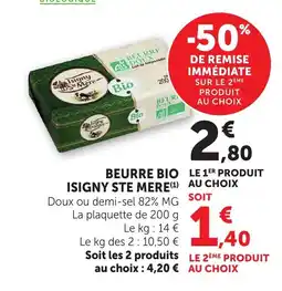 Bi1 ISIGNY STE MERE Beurre bio offre